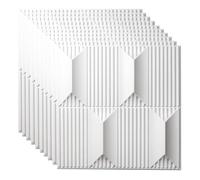 20in x 20in 3D Textured Wall Panels 10 Pack PVC Waterproof Wall Panels | 1mm Thick PVC Decorative Wall Panels, for Living Room Bedroom Bathroom Office(White)