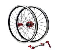 20inch 406、451 BMX Wheelset V-Brake Folding Bike Front Rear Wheels 9 * 100/9 * 130mm QR Aluminum Alloy Wheelset 7-12S Cassette, Double Wall Rims(Red hub,406)