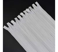 20Inch 40Pcs Invisible Zippers Nylon Coil Zipper for DIY Craft Tailor Sewing Crafts Accessories (White)