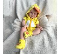 20inch/50cm Full Body Solid Silicone Reborn Dolls Girl,3D Painted Newborn Baby Doll,Sweet Smile&Big Eyes,Weighted Reborn Baby Doll for The Elderly and Kids (caucasian)