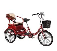 20Inch Adult Tricycle Three Wheel Bike 6 Speed Bicycle with Shopping Basket Three Wheel Cruiser Bike for Parents To Pick Up & Drop Off Children Load 250KG Cycling Pedalling