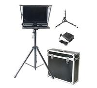 20Inch Portable Teleprompter Kit Adjustable Glass Frame with Remote Control and Aluminum Special Box Support Xp /Win7/Win10 System for Studio Make Videos and Live (Single Screen)