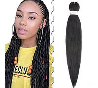 20inch Pre Stretched Braiding Hair Extension Yaki Easy to Braid Afro Crochet Box Braids for Black Women Natural Black