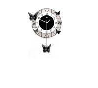 20inch Round Wall-Mounted Clock - Creative Iron Craft, Modern Metal Quartz, Home Living Room Decor