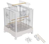 20Inch Stainless Steel Bird Cage, Indoor Parakeet Bird Aviary With Spring Lock, Large Flight Bird Cage For Finches, Cockatiels, Parrot(2pcs)