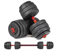 20kg Adjustable Dumbbell and Barbell Set with Connecting Rod - Comprehensive Home Gym Solution - Perfect for Full-Body Workouts, Muscle Toning, and Strength Training