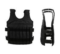 20kg Adjustable Weighted Vest with 16 Pouches, Black, 60cm