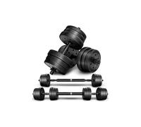 (20KG) Adjustable Weights Dumbbells Set for Men & Women, 2 in 1 Barbell hand Weights set ideal for Weight Lifting, Body buildin gym weights