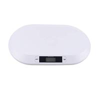 20kg LCD Digital Electronic Pet Scale Vet Scales Weight Tracker with Towel & Measuring Ruler, for Homes, Pet Stores, 55 * 32 * 2.7cm, White
