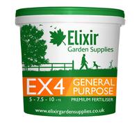 (20kg, Tub) Elixir Gardens EX4 General Purpose Premium Fertiliser | 5-7.5-10 + Trace Elements | Covers up to 750m² | 100g - 25kg Supplied in Bag or Tub