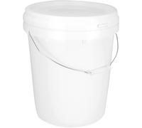 (20L, 1) Plastic Bucket Pail + Handle + Lid - Food Grade BPA Free Multi-use Fermentation Feed Dry Wet Food Liquids Chemicals Hydroponics Storage Container