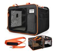 20L*14W*14H Expandable pet Carrier for 2 Small-Medium Cats /1 Medium-Large cat/1 Small Dog,for car Travel