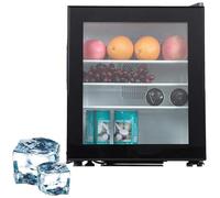 20l/30l/40l Compact uprightrefrigerator with glass door and lock 30L | Stainless steel,quiet 28db,temperature control range 8-15℃,single door table top mini freezer for office dorm and apartment