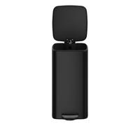 SONGMICS Kitchen Bin, 8-Gallon (30 L) Trash Bin, Steel Pedal Bin, with Inner Bucket, Soft Close and Stays Open, Ink Black LTB593B02