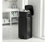 20L/30L Trash Bin Stainless Steel Kitchen Garbage Can, Ink Black / 8-Gallon (30 L)