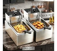 20L 5000W Commercial Electric Deep Fryer Twin Tank Stainless Steel 2, 10L