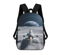 20l Aircraft on The Lunar Surface Laptop Backpack Adults 17" Lightweight Carry on Backpack for Travel Flight Waterproof Casual Daypack Work Bussiness Computer Bag for Office Commute Outdoor Sports