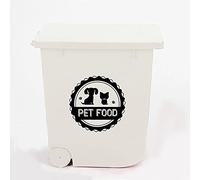 20L Airtight Pet Food Container - Animal Dry Food Dispenser Bin | Lid With Rubber Seal | Flip Top Locking System With Rolling Wheels| Perfect For Storing Dried Pet Food & Bird Seed - WHITE
