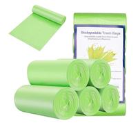 20L Biodegradable Food Waste Bags, 100Pcs Compostable Food Waste Garbage Bags, Compostable Compost Caddy Liners, Recycled Degradable Rubbish Garbage Trash Bags for Kitchen Office(60 x 50 cm, Green)