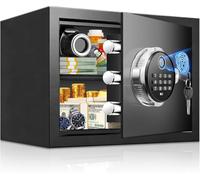 20L Biometric Safe Box with Fireproof Money Bag, Fingerprint Home Safe with Digital Keypad and Spare Keys, Money Security Safes for Cash, Jewellery & Documents, 25D x 35W x 25H