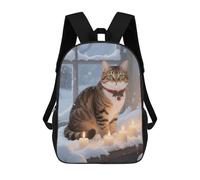 20l Cat by The Christmas Window Laptop Backpack Adults 17" Lightweight Carry on Backpack for Travel Flight Waterproof Casual Daypack Work Bussiness Computer Bag for Office Commute Outdoor Sports