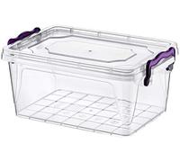 20L Clear Kitchen Pantry Reusable Storage Container Fridge Freezer Dishwasher Durable Microwave Safe Food Storage Box Organizer Meal Carrier (20 Litre Rectangular Box)