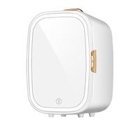 20L Cold Hot Mini Refrigerator, Portable Beauty Makeup Fridge, with Makeup Mirror and LED Light, Adjustable Brightness, AC/DC Powered, Removable Shelves, for Food, Drink, Car, Office, Dormitory