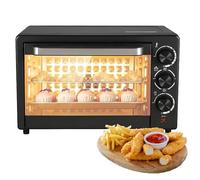 20L Electric Pizza Mini Oven, Portable Countertop Oven with Baking Tray and Grilling Net, Adjustable Temperature/Double tube heating/Timer, Multi Function Cooking Oven, for Home Kitchen
