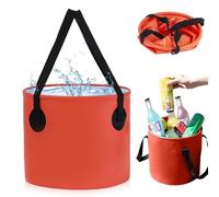 20L Folding Water Bucket, Collapsible Bucket Multifunctional Folding Buckets Foldable Buckets for Camping Hiking Fishing Gardening (Orange)