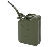 20L Fuel Oil Storage Can Metal Petrol Diesel Tank with Spout,Jerry Can Fuel Can Metal Petrol Can Water Container Cans Large Liquid Storage Canister For Diesel,Petrol,Oil & Water Container, Army Green