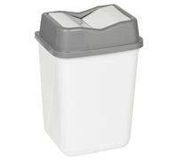 URBNLIVING 10L/20L/30L/50L Plastic Waste Management Recycling Bin Trash Can Dustbin with Butterfly Lid for Office, Kitchen and Bathroom (20L Grey/White)