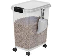 20L Large Airtight Pet Food Storage Bin With Measuring Scoop And Casters Ideal For Dry Food Storage For Dogs Cats And Other Animal