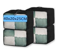 20L Large Packing Cubes 4 PCS, 40x25x20CM Same Size Suitcase Organiser Bags 4-Piece, 20L Travel Bags Organiser 4 Pack (4×20L Black)