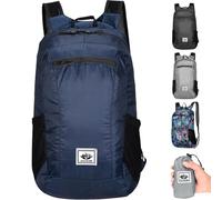 20L Lightweight Foldable Backpack for Men Women Small Hiking Rucksack Water Resistant Walking Packable Backpack for Outdoor Sports, Hiking, Travelling, Walking, Camping (Dark Blue)