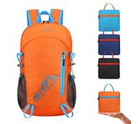 20L Lightweight Foldable Backpack, Small Hiking Backpack Travel Camping Outdoor Sports Backpack Packable Daypack, Waterproof & Wear-resistant Bags for Women Men (Orange)