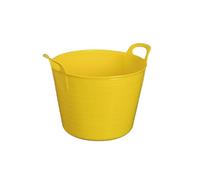 20L Litre Flexi Tub Garden Home Flexible Colour Rubber Storage Container Bucket with Handle, Heavy Duty Builder Bucket, Horse Feed Trug, Multi-Purpose Storage Tub for Indoor Outdoor Use (1, Yellow)