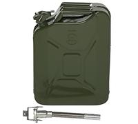 20L Metal Petrol Can with Spout Adapter,Fuel Can Water Container Cans Extra Large Liquid Storage Canister For Diesel, Petrol, Oil & Water Container (20L Jerry Can), Green