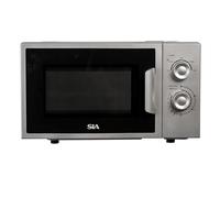20L Microwave In Silver, Freestanding, Analogue Dials, 700W - SIA FAM21SI
