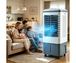 20L Portable Air Conditioners, 3 IN 1 Evaporative Air Cooler with 2 Ice Packs,3 Speeds, 3 Modes, Oscillating Swamp Coolers for Large Room, Home Office, Bedroom