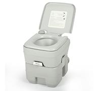 20L Portable Camping Toilet, Camping Flushing Toilet with Piston Pump Flush & Removable Tank, Lightweight Porta Potty for Camping/Caravans/Motorhomes, 40.9 x 33.8 x 42.7 cm