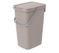 Keden Systema Q Sorting Waste Bin 20L Recycling Bin Separation Segregation Lidded with Handle Hanging Dustbin Garbage Can Slim Plastic Metal (Brown)