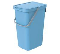 Keden Systema Q Sorting Waste Bin 20L Recycling Bin Separation Segregation Lidded with Handle Hanging Dustbin Garbage Can Slim Plastic Metal (Blue)