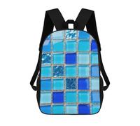 20l Square Bright Glass Mosaic Laptop Backpack Adults 17" Lightweight Carry on Backpack for Travel Flight Waterproof Casual Daypack Work Bussiness Computer Bag for Office Commute Outdoor Sports