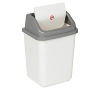 URBNLIVING 5L/20L/30L/50L Plastic Waste Management Recycling Bin Trash Can Dustbin with Swing Lid for Office, Kitchen and Bathroom (20L White/Grey)