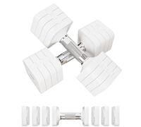 20LBS Adjustable Dumbbells Sets, 4 in 1 Free Weight Dumbbell Sets for Women Men Hand Weight Set Adjust Dumbbells Weights Set for Home Gym Exercise Workout Strength Training Equipments, White