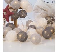 20LEDs Cotton Ball String,Fairy Lights Warm White 3.3M/10.8ft LED Lantern Lights Batteries Powered Atmosphere Lamp Decoration for Party,Indoor,Wedding Christmas,Balcony