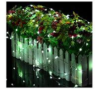 20Lights Garden Fairy String Lights, Warm Copper Wire Pathway Lights, Solar Powered LED Lights for Yard Outdoor, Christmas Tree, Courtyard Wall Fence Balcony Garden Ornaments Decor (2m, Green)