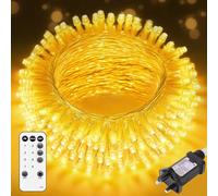 20M 200 LED Fairy Lights Plug In, Warm White String Lights with Remote, 8 Modes 3 Timers 4 Brightness, IP44 Waterproof Mains Powered Indoor Outdoor Christmas Fairy Lights for Bedroom Garden Decor