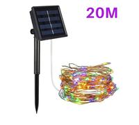 (20M 200LED, Colorful) 300LED Solar String Lights Waterproof 10-30M Copper Wire Fairy Outdoor Garden