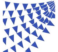 20M 52pcs Blue Bunting Flags Banner, Fabric Triangle Banners for Indoor Outdoor Birthday Baby Shower Wedding Garden Home Party Decorations